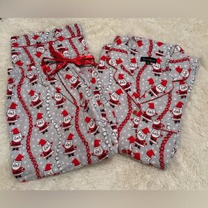 Pajamagram Flannel Santa Claus Boyfriend Christmas Pajama Set - Size M